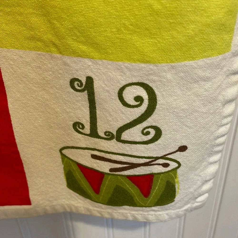 Crate&Barrel 12 Days Of Christmas Tea Towel